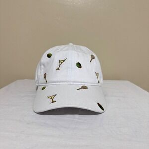 Anthropologie Scatter Icons Baseball Hat Womens OS White Tennis Martini Olive